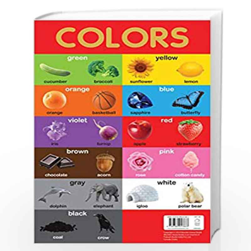Colors Chart - Early Learning Educational Chart For Kids: Perfect For Homeschooling, Kindergarten and Nursery Students (11.5 Inc