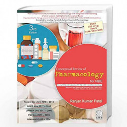 CONCEPTUAL REVIEW OF PHARMACOLOGY FOR NBE 3ED (PB 2018) by PATEL R.K Book-9789386827548