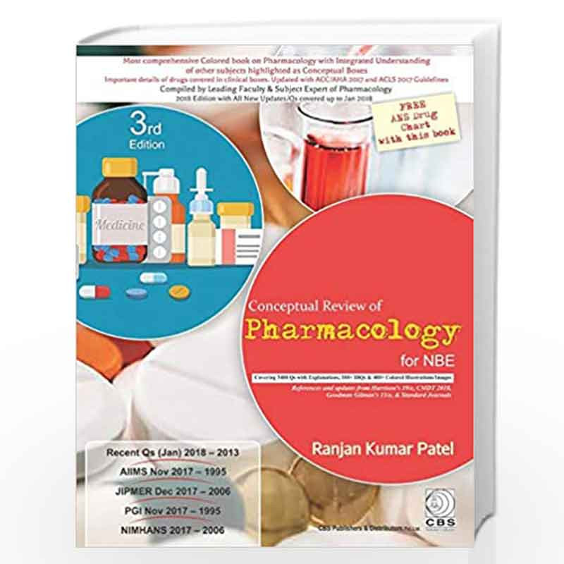 CONCEPTUAL REVIEW OF PHARMACOLOGY FOR NBE 3ED (PB 2018) by PATEL R.K Book-9789386827548