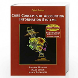 WIE Core Concepts of Accounting Information Systems by Stephen Moscove Book-9780471429104