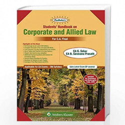 Students Handbook on Corporate and Allied Law: For CA Final Old Syllabus by G SEKAR Book-9789389335064
