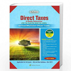 Direct Taxes - A Ready Referencer: For CA Final Old and New Syllabus by G SEKAR Book-9789389335217