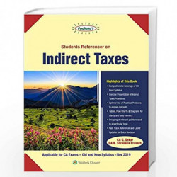 Students Referencer on Indirect Taxes: For CA Final Old and New Syllabus by G SEKAR Book-9789389335286