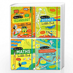 Usborne Stem Series 4 Books Collection Set - Science Scribble Book, Technology Scribble Book, Engineering Scribble Book, Maths S