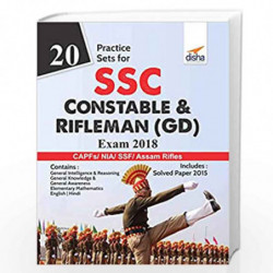 20 Practice Sets for SSC Constable & Rifleman (GD) Exam 2018 by Disha Experts Book-9789387045507
