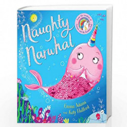 Naughty Narwhal colour-changing sequin book (PB) by Emma Adams Book-9780702303579