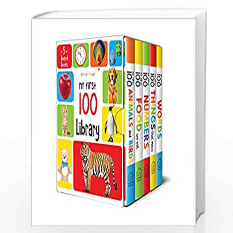 My First 100 Library: Boxset of 5 Early Learning Board Books for Kids/Children (Homeschool | Preschool | Baby/Toddler) by Wonder