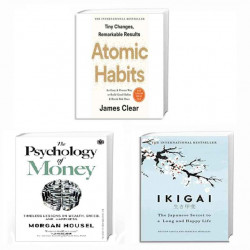 Ikigai, Atomic Habits and Psychology of Money (Books Combo)