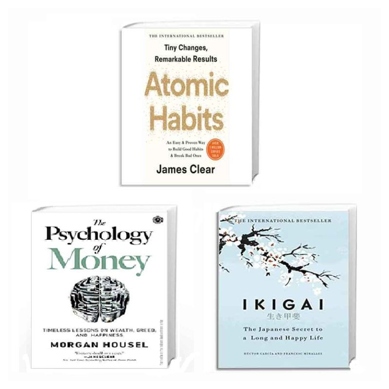 Ikigai, Atomic Habits and Psychology of Money (Books Combo)
