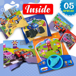 The Race Car Champion Interactive Sound Book, with 6 Sounds, Steering Wheel, Children's Book book