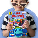 The Race Car Champion Interactive Sound Book, with 6 Sounds, Steering Wheel, Children's Book book - Back Cover