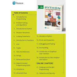 Pearson Python Programming book by S.Sridhar, J. Indumathi - Back Cover