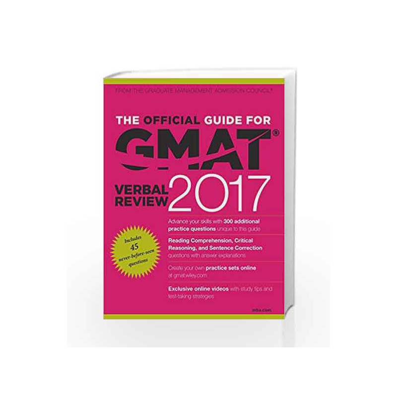 GMAT　Official　Question　for　GMAC-Buy　by　Guide　and　Question　Official　2017　Online　Online　Bank　Verbal　Guide　Exclusive　Verbal　and　Review　2017　The　Online　Bank　GMAT　with　Video　Review　The　Exclusive　with　for
