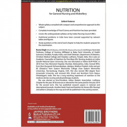 (OLD EDITION) nutrition for general nursing and midwifery book by Ruma Singh - Back Cover