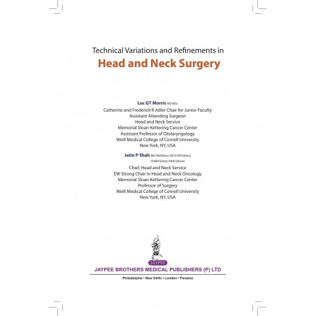 TECHNICAL VARIATIONS AND REFINEMENTS IN HEAD AND NECK SURGERY book by Morris Luc Gt