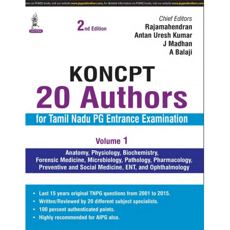 KONCPT: 20 Authors for Tamil Nadu PG Entrance Examination (Volume I) (POD) book by R. Rajamahendran