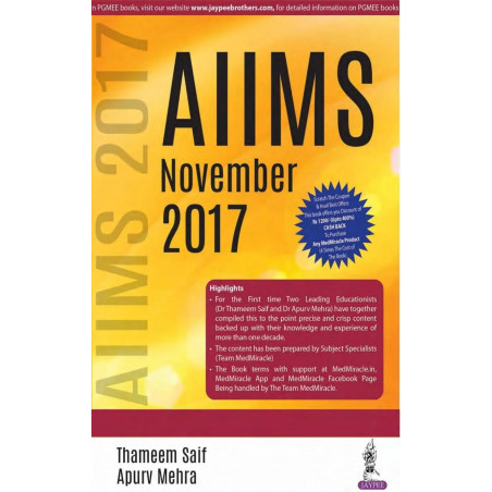 AIIMS NOV 2017 (POD) book by Thameem Saif, Apurv Mehra