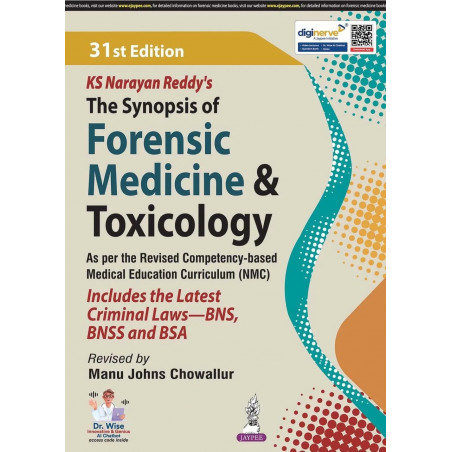 KS Narayan Reddy's The Synopsis of Forensic Medicine & Toxicology (FMT), 31/E for MBBS Students | As per NMC Competency-base…