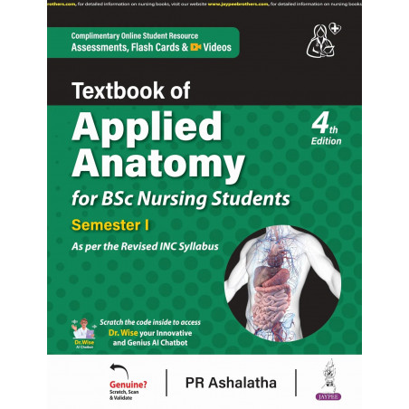Textbook of Applied Anatomy, 4/E for BSc Nursing 1st Semester | Revised INC Syllabus | 800+ Diagrams, Nursing Implications a…