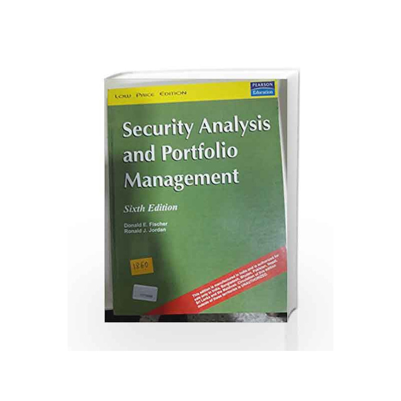 Security Analysis and Portfolio Management, 6e by FISCHER Book-9788177588118