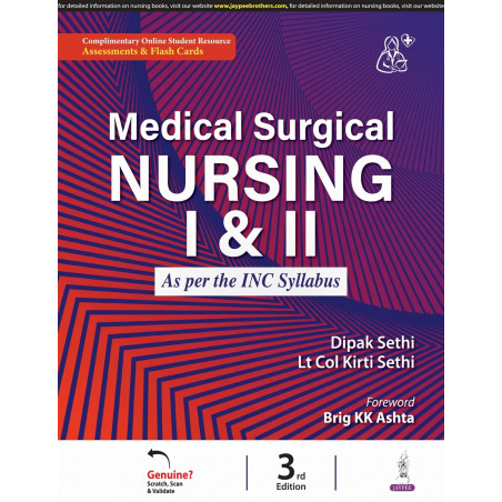 Medical Surgical Nursing I & II, 3/E for GNM Students | As per the INC Syllabus | Free Online Assessments & Flash Cards | 25…