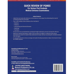 QUICK REVIEW OF PGMEE VOL.2 FOR VARIOUS P.G. MEDICAL ENTRANCE EXAMINATIONS book by Sharad Chandra - Back Cover
