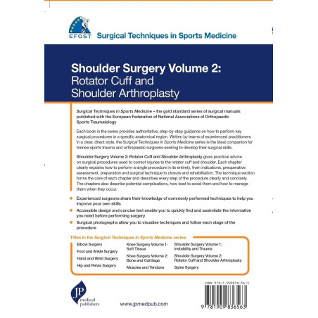 SURGICAL TECH.IN SPORTS MEDICINE SHOULDER SURGERY VOL.2 ROTATOR CUFF AND SHOULDER ARTHROPLASTY,EFOST book by Pericles Papado…