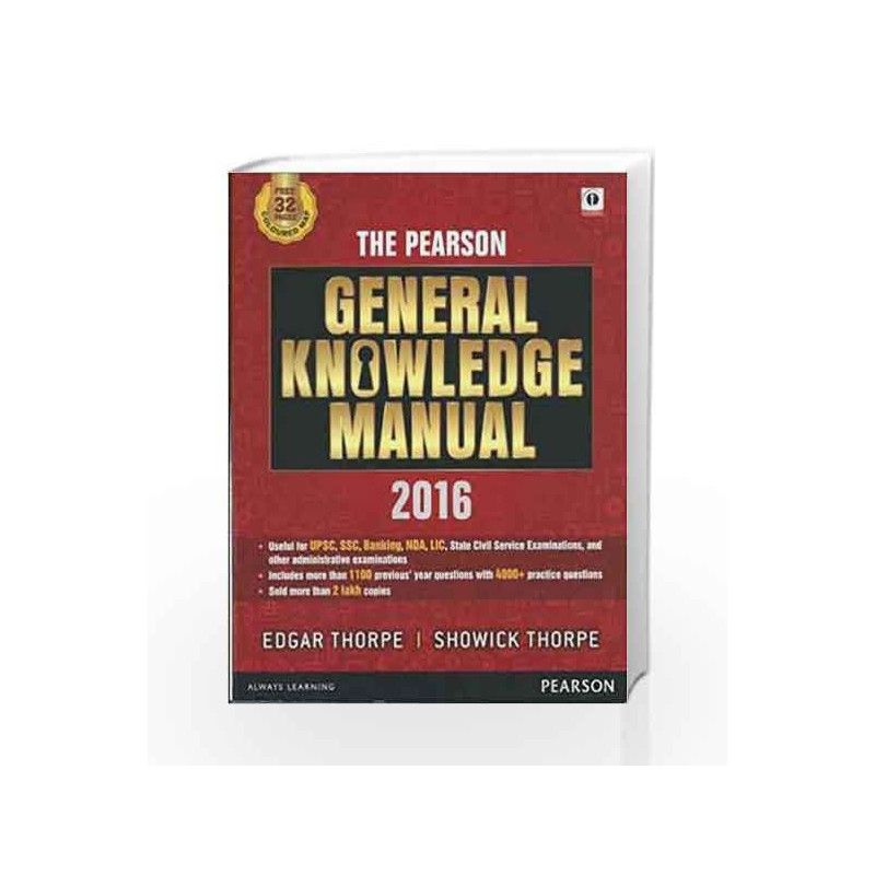 The Pearson General Knowledge Manual 2016 by CROSBY & EMERY Book-9789332551985