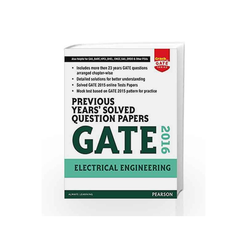 Previous Years\' Solved Question Papers GATE 2016 Electrical Engineering by Pearson Book-9789332559288