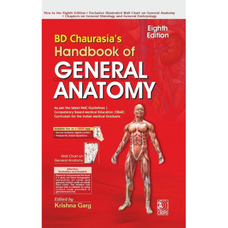 BD Chaurasia’s Handbook of General Anatomy, 8/e + Free Wall Chart (PB 2027) book by B.D CHAURASIA, Krishna Garg