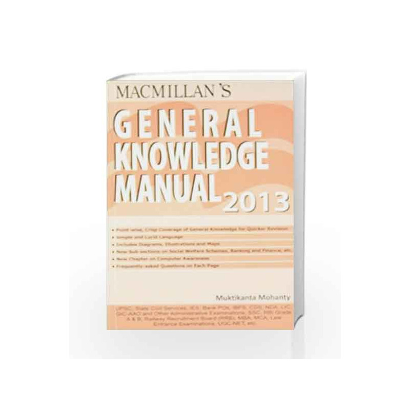 General Knowledge Manual 2013 by Muktikanta Mohanty Book-9789350593073