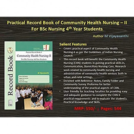 PRACTICAL RECORD BOOK OF COMMUNITY HEALTH NURSING II FOR BSC NURSING 4TH YEAR STUDENTS (PB 2022) book by VIJAYASANTHI M