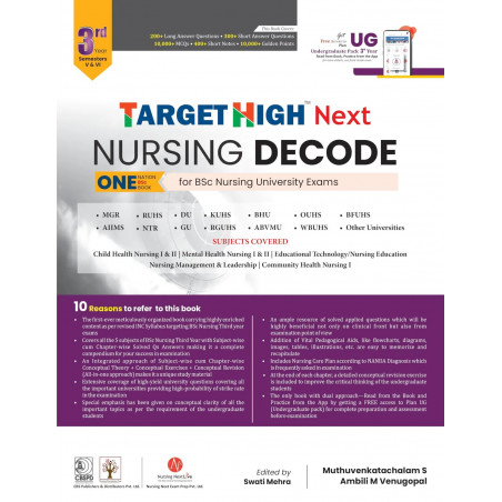 Target High Next Nursing Decode One Nation Bsc Book For Bsc Nursing University Exams 3Rd Year Semester V & Vi Year (Pb 2025)…