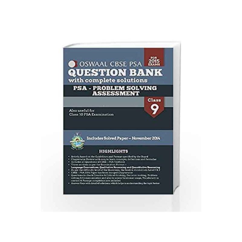 Oswaal CBSE PSA Question Banks With Complete Solution For Class 9 & 10 (Problem Solving Assessment) by MAUZY Book-9789351274704