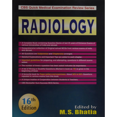 CBS QUICK MEDICAL EXAMINATION REVIEW SERIES RADIOLOGY 16ED (PB 2012) book by BHATIA M. S