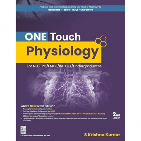 ONE TOUCH PHYSIOLOGY FOR NEET PG/FMGE/INI -CET/UNDERGRADUATES (PB 2026) book by S Krishna Kumar