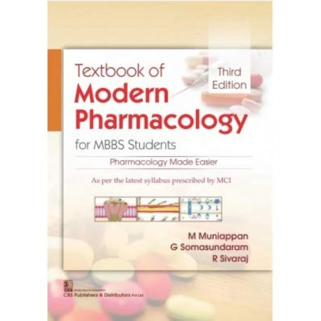 TEXTBOOK OF MODERN PHARMACOLOGY FOR MBBS STUDENTS 3ED (PB 2021) book by MUNIAPPAN M