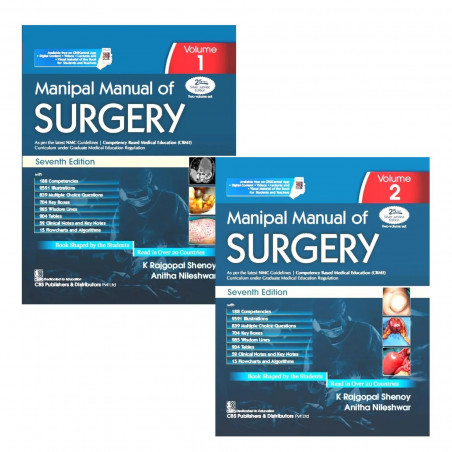 Manipal Manual Of Surgery 7Ed 2 Vol Set (Pb 2025) (Cbme Edition) book by K Rajgopal Shenoy, Anitha Nileshwar