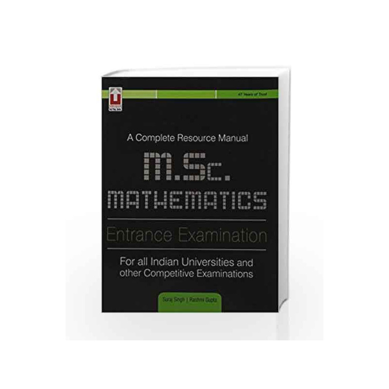 A Complete Resource Manual M.Sc Mathematics Entrance examination by rashmi Gupta Suraj Singh Book-9789351872818