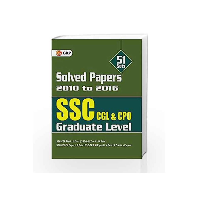 SSC CGL & CPO Solved Papers 51 Sets 2010 to 2016 by GKP Book-9789386601308