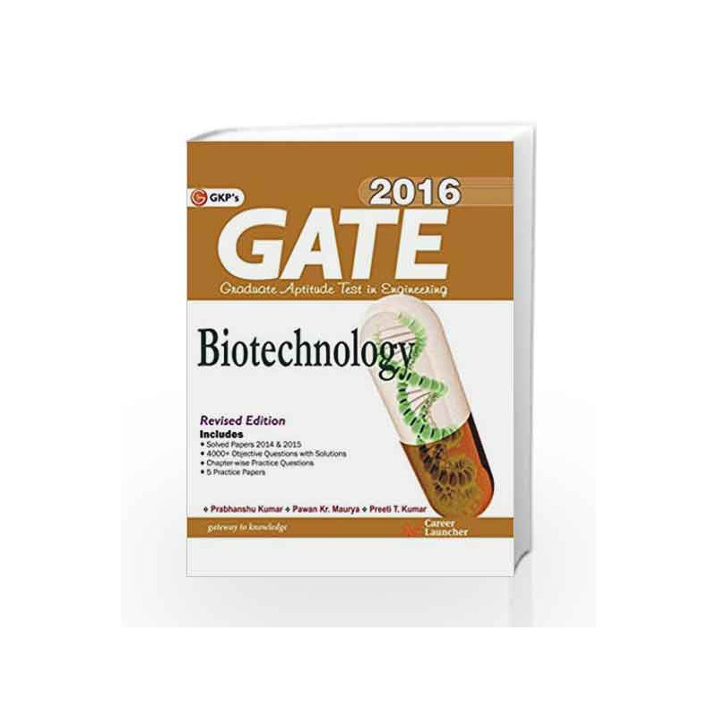 GATE Guide Biotechnology 2016 by GKP Book-9789351445036