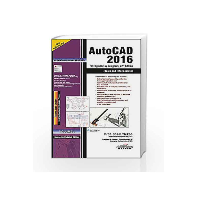 AutoCAD 2016 for Engineers & Designers, Set of 2 Vol, 22ed by TICKOO Book-9789351199113