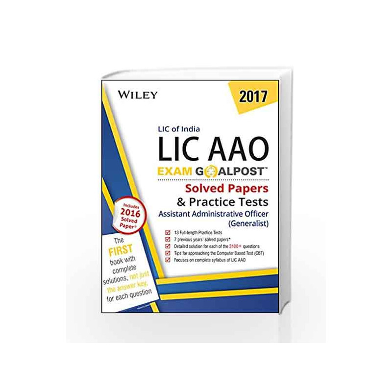 Wiley's LIC of India Assistant Administrative Officer (LIC AAO) (Generalist) Exam Goalpost by DT Editorial Services Book