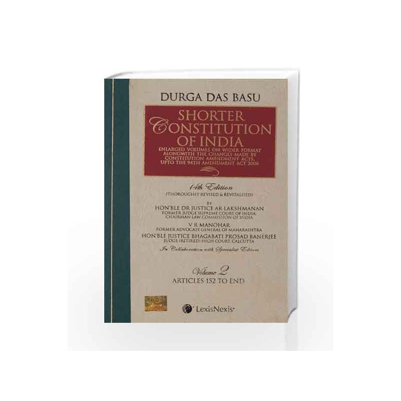 Shorter Constitution Of India by D.D. Basu Book-9788180384363