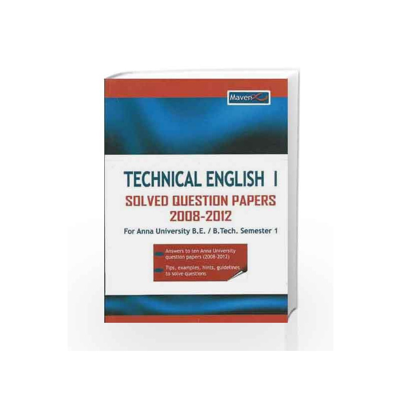 TECHNICAL ENGLISH I SOLVED PAPERS 2008-12 (PB)....Maven by Dasgupta Book-9788182093331