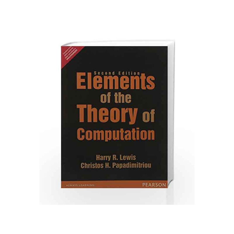 Elements of the Theory of Comp by Lewis Book-9789332549890