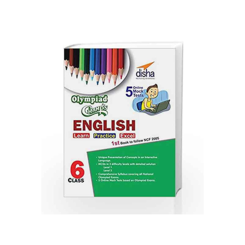 Olympiad Champs English Class 6 with 5 Mock Online Olympiad Tests by Disha Experts Book-9789385576256