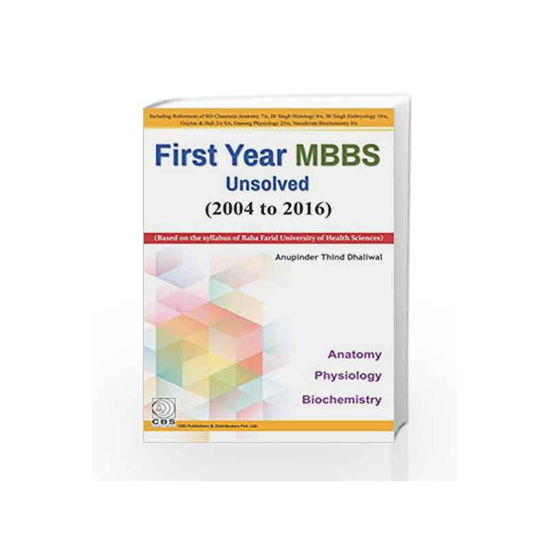 First Year MBBS Unsolved (2004-2016) by Dhaliwal Book-9789386478962