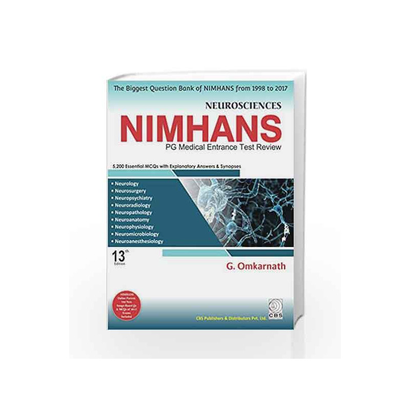 Neurosciences NIMHANS-PG Medical Entrance Test Review by Omkarnath G Book-9789386827142